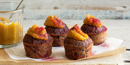 Beetroot and Purple Carrot Muffins