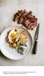 Blackened steak with kimchi fried rice