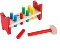 Pound-A-Peg - Deluxe Wooden Toy With Hammer : 8 Brightly-Colored Pegs and Mallet - Melissa & Doug