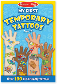 My First Temporary Tattoos - Blue : 100+ Kid-Friendly Tattoos - Adventure, Creatures, Sports, and More - Melissa & Doug