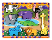 Chunky Puzzle: Safari : 8-Piece Wooden Puzzle - Melissa & Doug