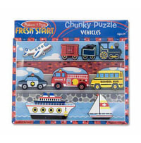 Chunky Puzzle : Vehicles : 9 Piece Wooden Puzzle - Melissa & Doug