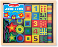 Deluxe Wooden Lacing Beads : Includes 27 Beads Plus 2 Laces! - Melissa & Doug