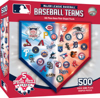 MLB: Baseball Teams - Home Plate Shaped Puzzle : 500-Piece Jigsaw Puzzle - Masterpieces