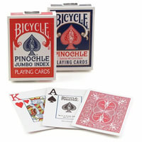 Bicycle Pinochle Jumbo Index Playing Cards (Either Red or Blue) - Bicycle