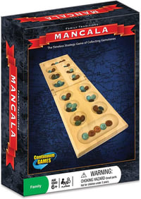 Family Traditions: Classic Mancala Board Game : Wood Board and Gemstones - Continuum Games