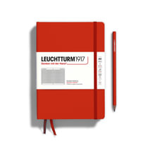 Notebook Hardcover Medium (A5), 251 Pages, Squared, Fox Red - Leuchtturm1917