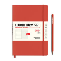 Leuchtturm 1917 Weekly Planner and Notebook 2024 Fox Red Medium A5 Hard  Cover