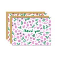 Hello Lucky - Boxed Card Set - Floral Thank You Mixed - Set of 6 : Boxed Card Set - Floral Thank You Mixed - Set of 6 - Hello!Lucky