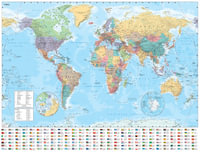 Collins World Wall Laminated Map - Collins Maps