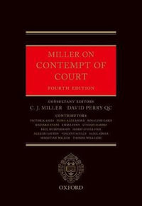 Miller on Contempt of Court - C. J. Miller