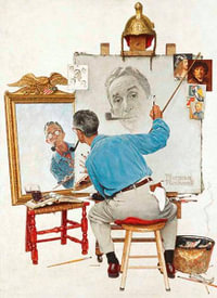 Norman Rockwell's Triple Self-Portrait from The Saturday Evening Post Notebook - Norman Rockwell