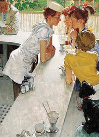 Norman Rockwell's The Soda Jerk from The Saturday Evening Post Notebook - Norman Rockwell