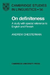 On Definiteness : A Study with Special Reference to English and Finnish - Andrew Chesterman