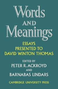 Words and Meanings - Peter R. Ackroyd