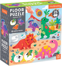 Dinosaur Park - Floor Puzzle (with Shaped Pieces) : 25-Piece Floor Puzzle - Galison Mudpuppy