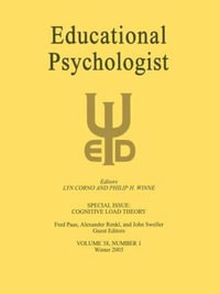 Cognitive Load Theory : A Special Issue of educational Psychologist - Fred Paas