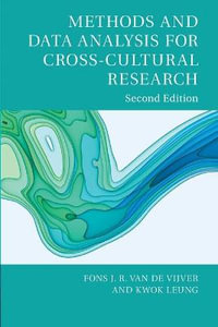 Methods and Data Analysis for Cross-Cultural Research : Culture and Psychology - Fons J. R. van de Vijver