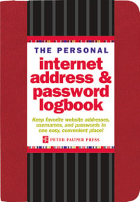 Red : The Personal Internet Address & Password Logbook (removable cover band for security) : Hardcover - Peter Pauper Press