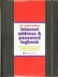 Black : The Large-Format - Internet Address & Password Logbook (removable cover band for security) : Hardcover - Peter Pauper Press