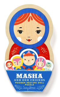 Masha and Her Friends Wooden Nesting Doll Puzzle : 5 Wooden 2-Sided Matryoshka dolls with Tray/Stand - Suzy Ultman