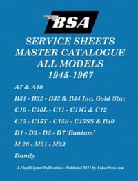 BSA 'SERVICE SHEETS' MASTER CATALOGUE FOR ALL MODELS 1945 TO 1967 - Floyd Clymer