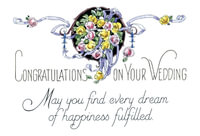 Congratulations On Your Wedding - Vintage Wedding Cards : 6 Greeting Cards with Envelopes - Laughing Elephant