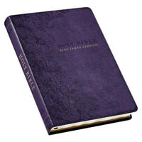 KJV Large Print Thinline Bible Purple Floral Faux Leather - Christian Art Gifts