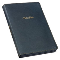 KJV Large Print Thinline Bible Black with Zipper Faux Leather - Christian Art Gifts