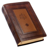 KJV Giant Print Bible Two-Tone Brown Faux Leather - Christian Art Gifts