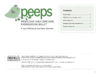 Profiles of Early Expressive Phonological Skills (PEEPS (TM)) Forms - A. Lynn Williams