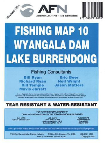 Wyangala Dam, Lake Burrendong : Afn Fishing Map 10 By Bill Classon 