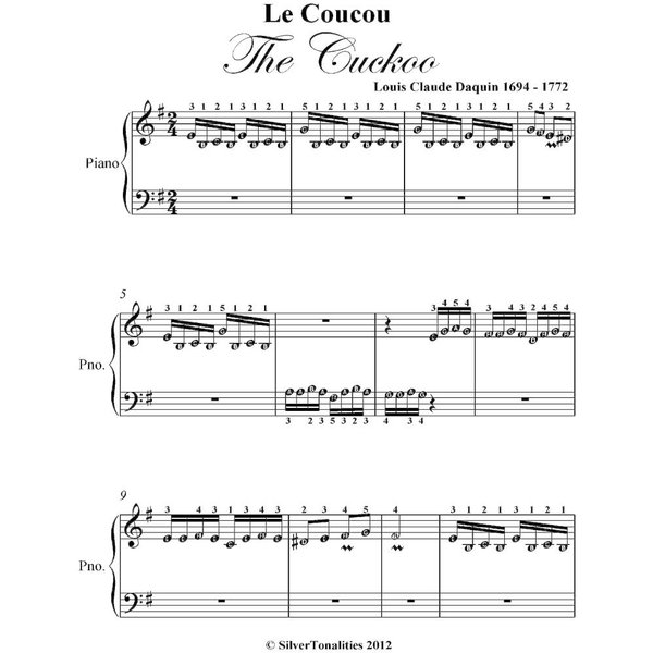Le coucou – Louis-Claude Daquin - piano tutorial