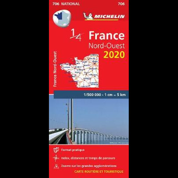 North West France Map 0706 New Cover Map By Michelin Booktopia