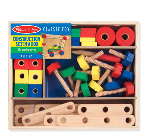 Construction Set in a Box : 48 Wooden Pieces - Melissa & Doug