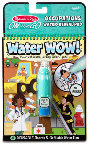 Water Wow! - Water Reveal Pad - Occupations : On the Go - Travel Activity Book - Melissa & Doug