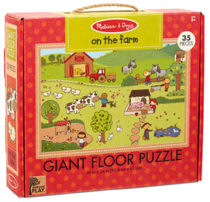 Natural Play : Giant Floor Puzzle - On the Farm : 35-Piece Jigsaw Floor Puzzle for Kids - Melissa & Doug