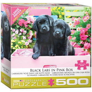 Black Labs in Pink Box Puzzle : 500-Piece Jigsaw Puzzle - Eurographics