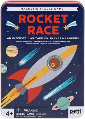 Rocket Race - Magnetic Travel Game : An Interstellar Take on Snakes & Ladders - Petit Collage