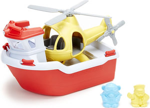 Green Toys Rescue Boat & Helicopter Toy - Green Toys