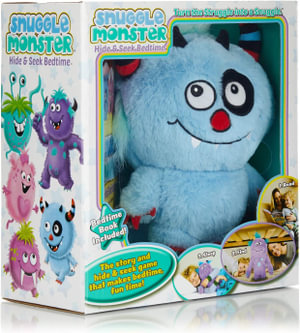 Snuggle Monster: Hide and Seek Bedtime Plush Toy and Book - Blue - Continuum Games