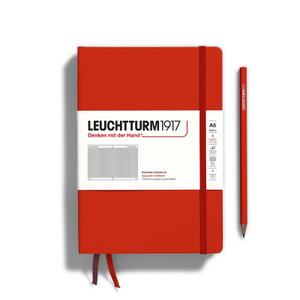 Notebook Hardcover Medium (A5), 251 Pages, Squared, Fox Red - Leuchtturm1917