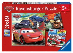 Disney Cars: Worldwide Racing Fun - Kids Puzzle Set : 3 X 49 Piece Jigsaw Puzzles - Ravensburger