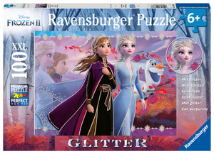 Disney Frozen: Strong Sisters - Kids Puzzle : 100-Piece Glitter Jigsaw Puzzle - Ravensburger