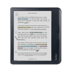 Kobo Libra Colour eReader — Black : 7-Inch E Ink KaleidoTM 3 Colour Display, Kobo Stylus 2 Compatibility, Waterproof - Kobo