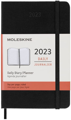 Moleskine: 2023 Daily Diary/ Planner, Pocket, Hardcover, Black - Moleskine