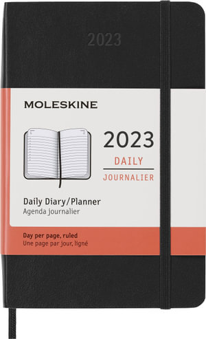 Moleskine: 2023 Daily Diary/ Planner, Pocket, Soft Cover, Black - Moleskine