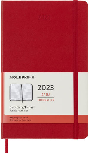 Moleskine: 2023 Daily Diary/ Planner, Large, Hardcover, Scarlet Red - Moleskine