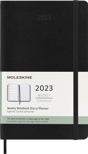 Moleskine: 2023 Weekly Notebook Diary/ Planner, Large, Soft Cover, Black - Moleskine