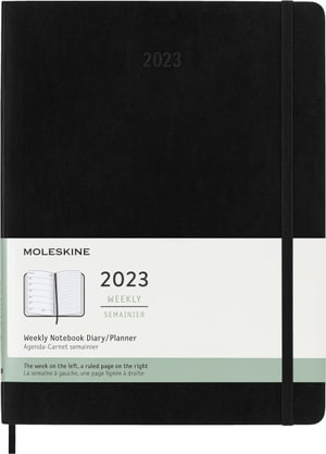 Moleskine: 2023 Weekly Notebook Diary/ Planner, Extra Large, Soft Cover, Black - Moleskine